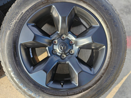 20" Ram 1500 OEM LIMITED Laramie wheels rims black 2675 2722 CONTINENTAL Texas Truck Tire
