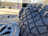 18" Dodge Ram 1500 TRX RHO Black OEM 66002 wheels rims TERRITORY M/T 35" Texas Truck Tire