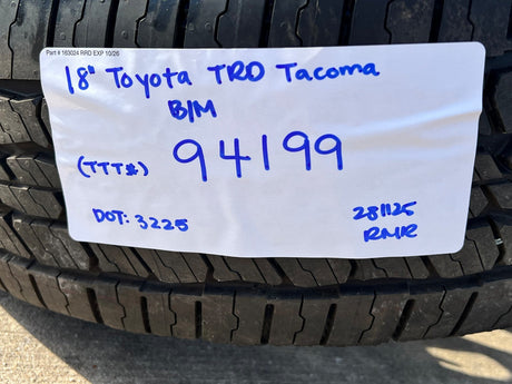 18" Toyota Tacoma 4Runner TRD OEM 94199 wheels rims 2024 2025 2026 NEW MICHELIN Texas Truck Tire