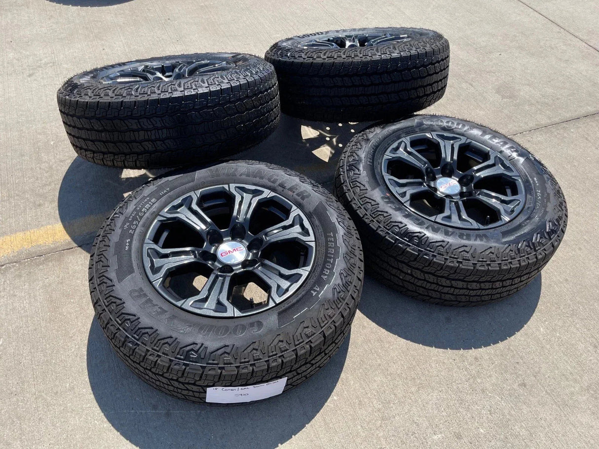 18" GMC Sierra Canyon Chevy Tahoe Colorado OEM 5910 wheels rims 2024 2025 NEW Texas Truck Tire