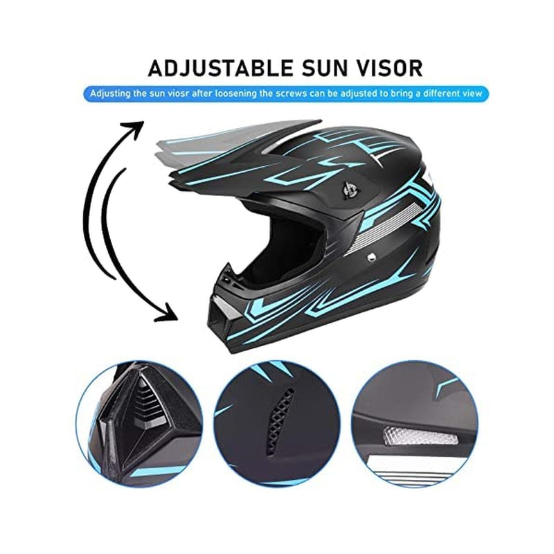 Youth Kids Motocross Helmet for Motorcycle Dirt Bike Off-Road Mountain BMX Riding