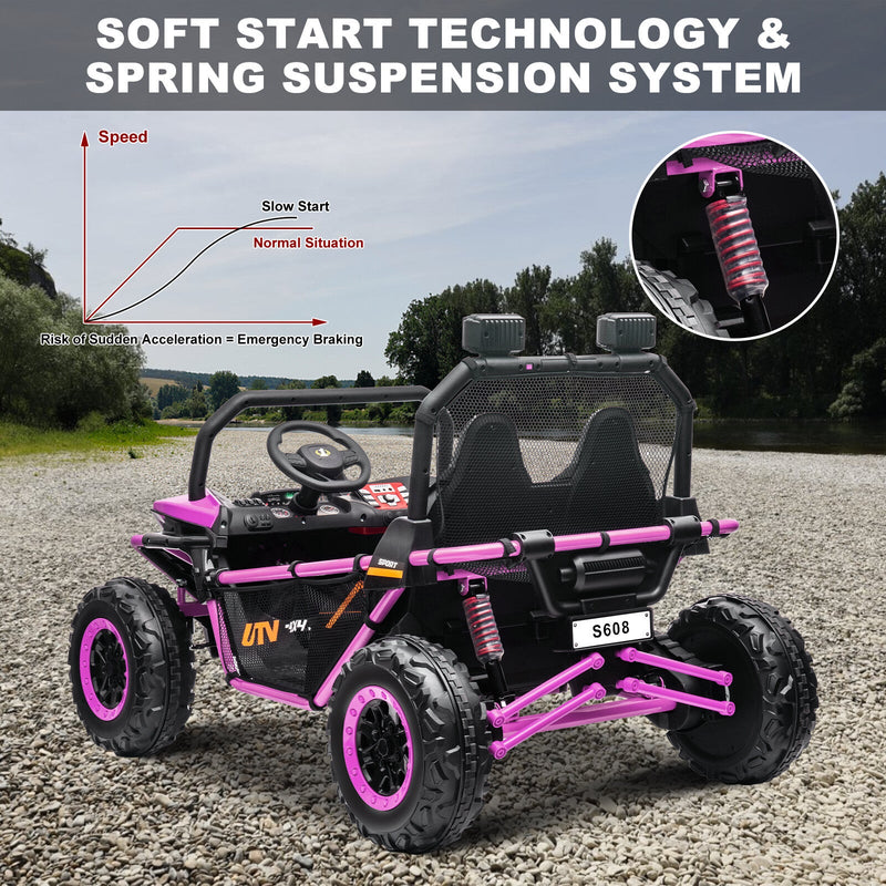 24V Kids 2-Seater Electric Ride-On UTV Truck with 4WD and 320W Motor, Remote Control