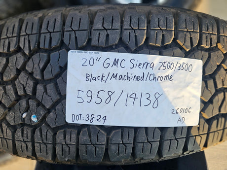 20" GMC Sierra Chevy Silverado 2500 3500 OEM wheels rims 5958 14138 GOODYEAR Texas Truck Tire