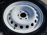 (4) 17" INEOS Grenadier OEM steel wheels rims WHITE tires 2024 2025 2026 NEW Texas Truck Tire