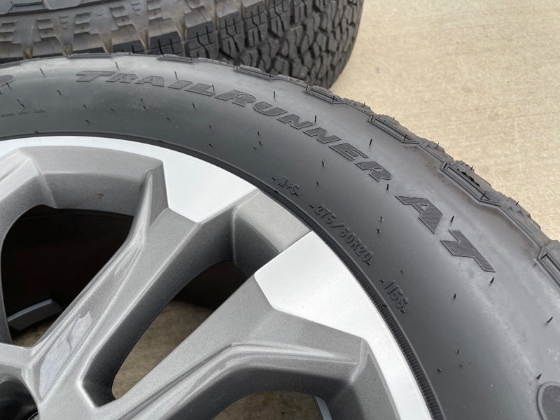 20" Chevy Tahoe Silverado OEM 14090 95417 wheels rims tires GOODYEAR A/T Texas Truck Tire