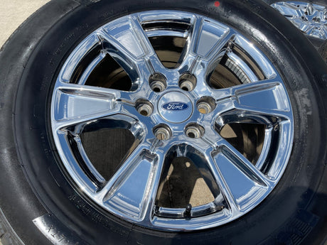 18" Ford F-150 Expedition OEM Lariat CHROME rims wheels 3998 tires NEW MICHELIN Texas Truck Tire