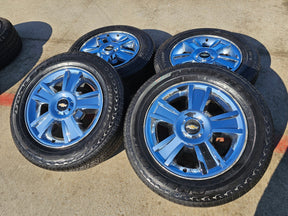 20" Chevy Silverado Tahoe Suburban chrome OEM 5416 wheels rims tires Texas Truck Tire