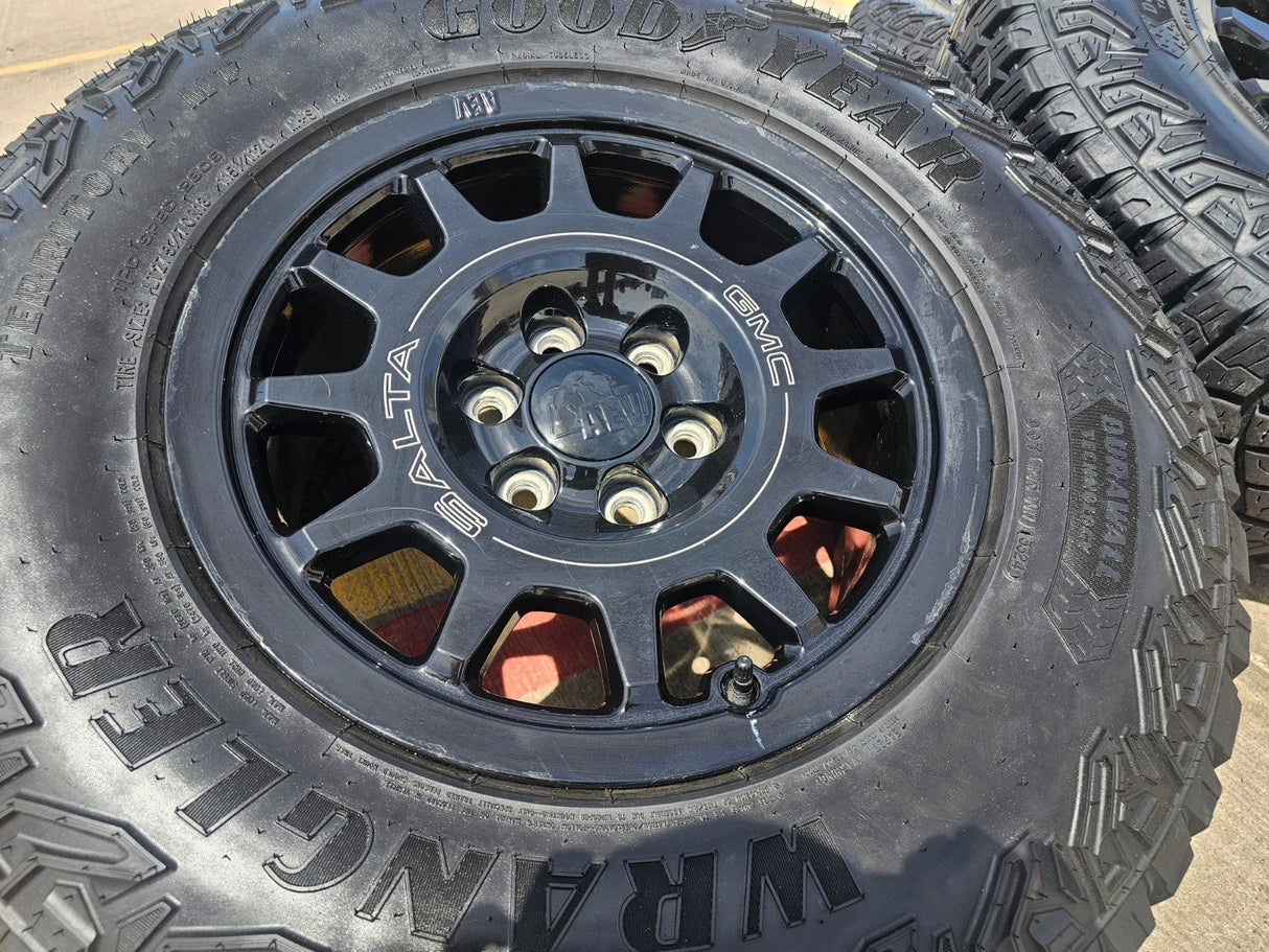 18" AEV SALTA GMC Sierra AT4X Chevy Silverado OEM rims wheels GOODYEAR Texas Truck Tire