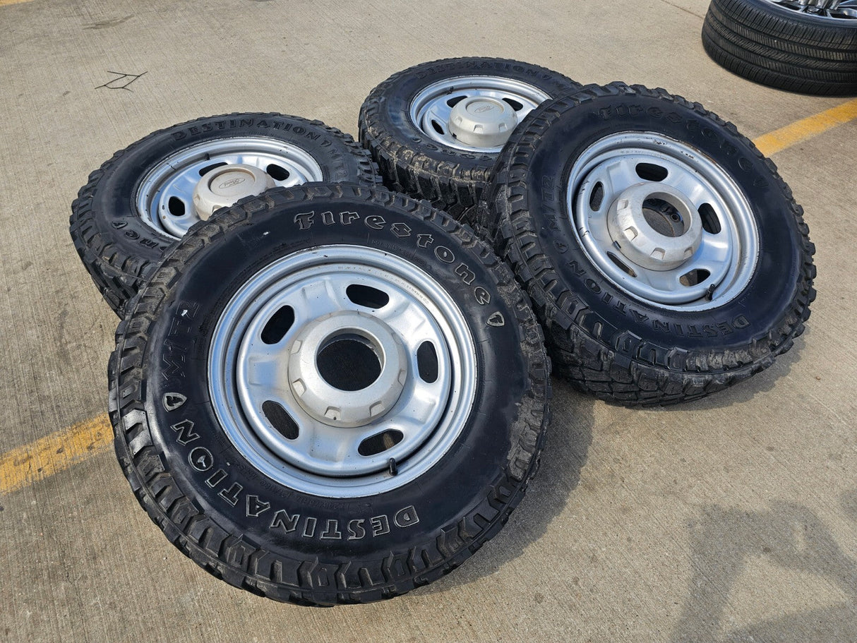 17" Ford F-250 F-350 OEM 3828 wheels rims tires FIRESTONE DESTINATION M/T2 Texas Truck Tire