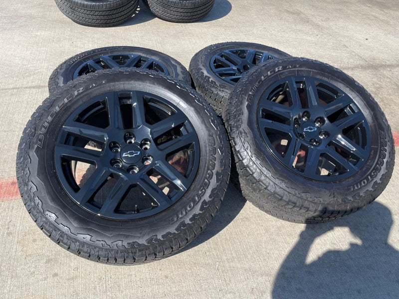 20" Chevy Silverado Tahoe Suburban ZR2 OEM 5913 wheels rims BRIDGESTONE A/T NEW Texas Truck Tire
