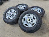 17" Chevy Silverado GMC Sierra 2500 OEM 8095 wheels rims DUELER Revo 3 A/T Texas Truck Tire