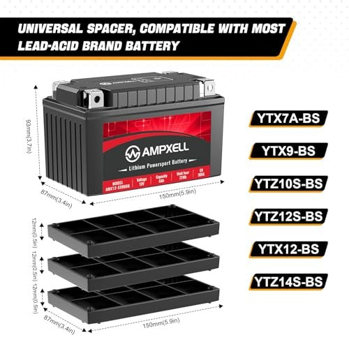 12V 6Ah 360A Lithium Motorcycle Battery YTZ14S YTZ14S-BS Compatible