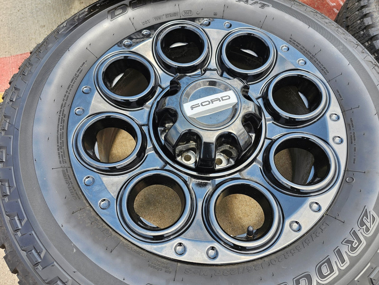 20" Ford F-250 F-350 OEM black Lariat wheels rims 10299 10484 tires DISCOUNTED Texas Truck Tire