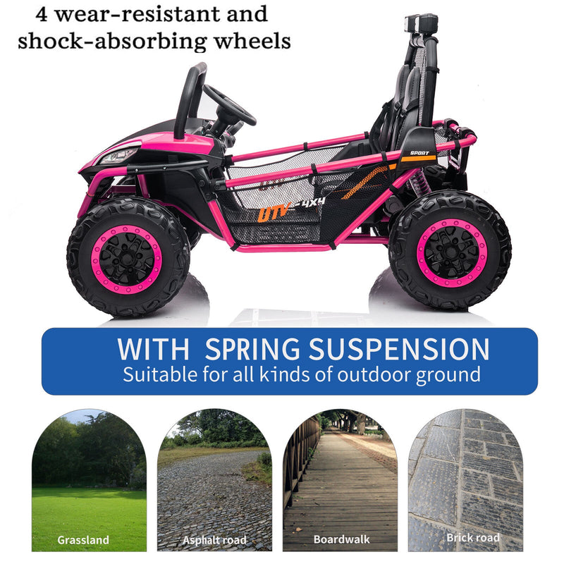 24V Kids 2-Seater Electric Ride-On UTV Truck with 4WD and 320W Motor, Remote Control