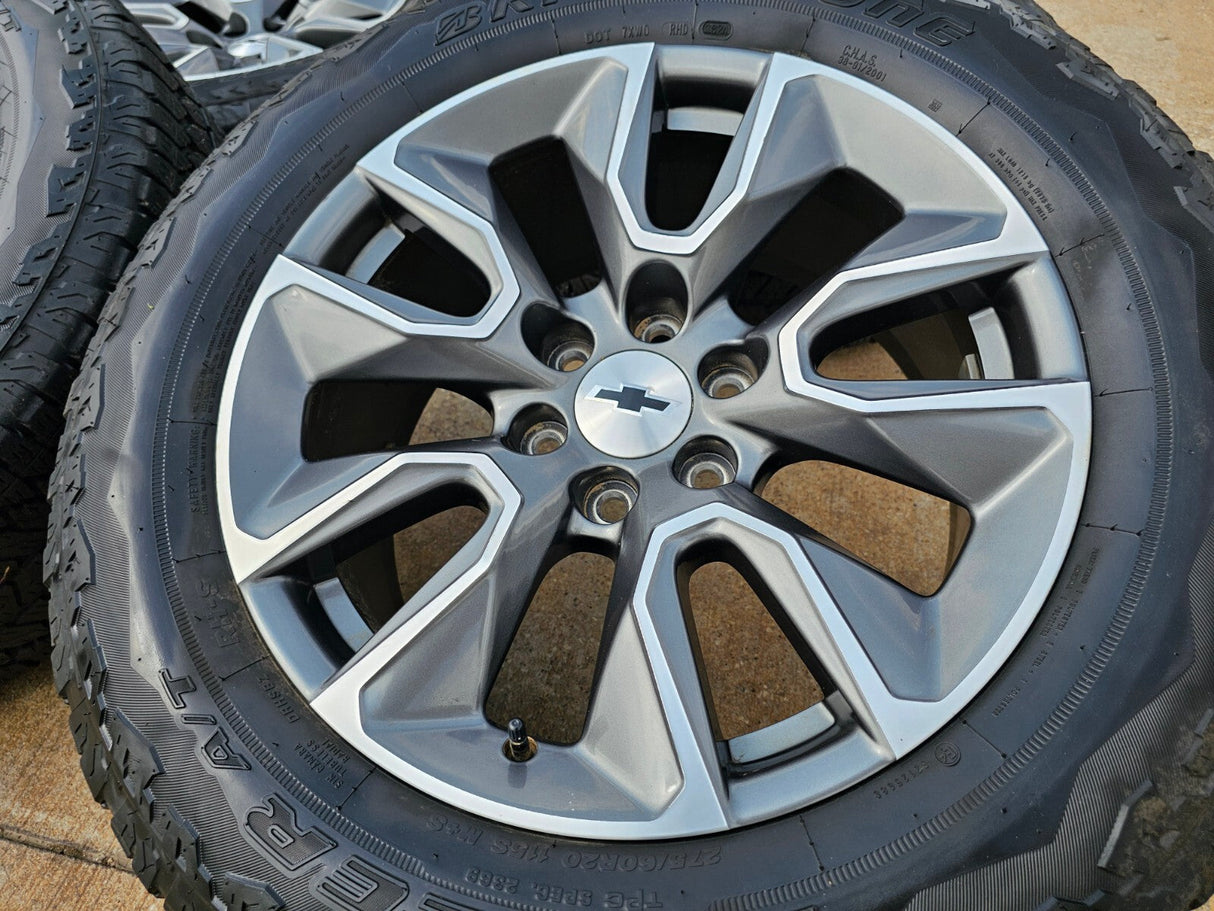 20" Chevy Silverado 1500 Tahoe Suburban OEM 5915 5916 wheels rims DUELER A/T Texas Truck Tire