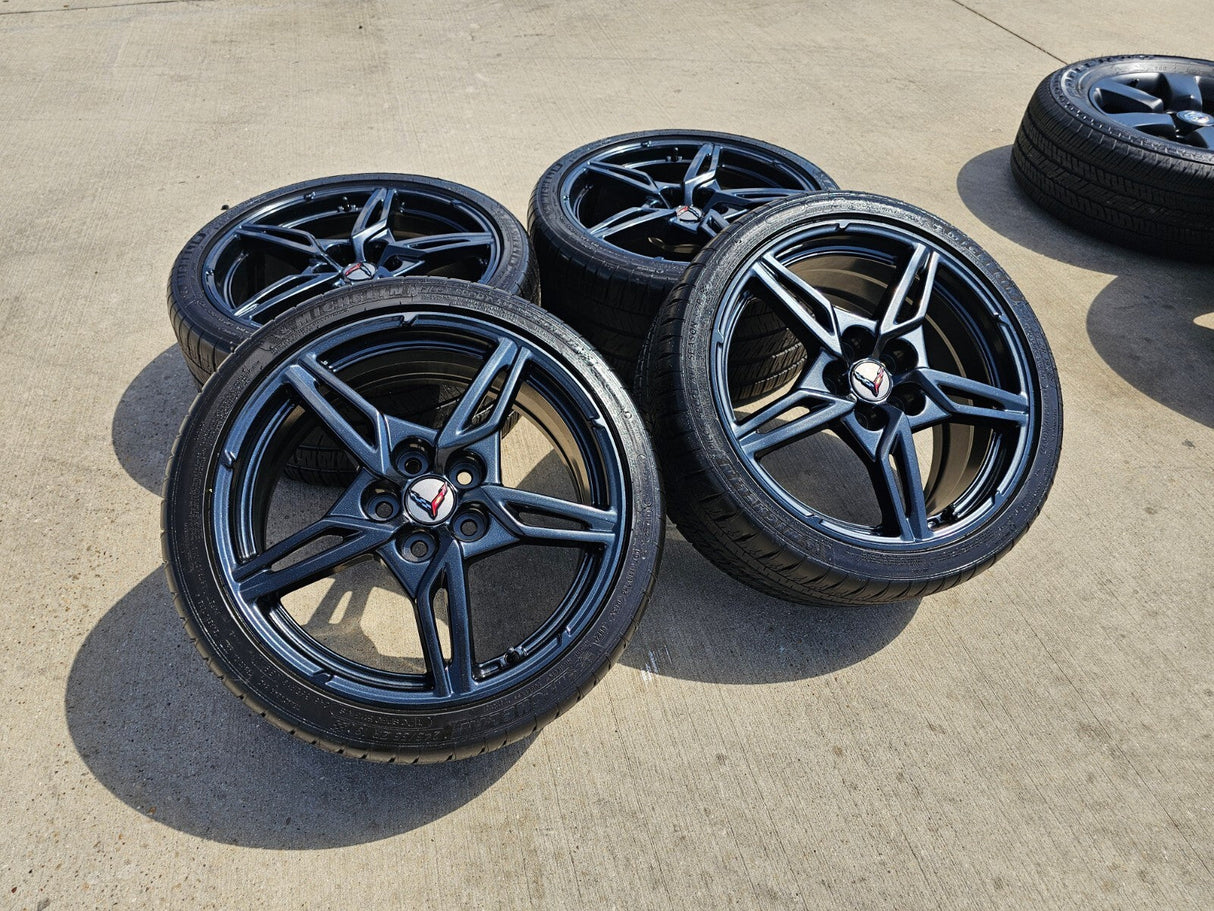 19" + 20" Chevy Corvette C8 OEM 14007 14008 wheels rims 2023 2024 2025 2026 NEW Texas Truck Tire