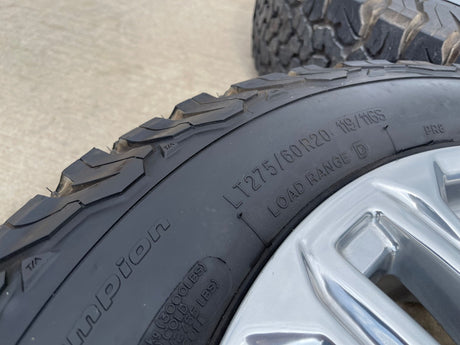 20" GMC Yukon Sierra Tahoe Silverado OEM 2120 14024 wheels rims BFG KO2 A/T 33" Texas Truck Tire