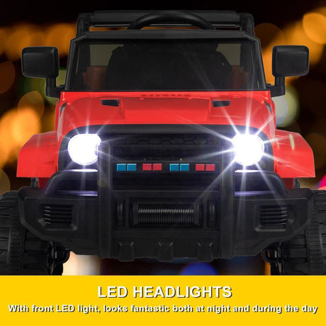 Electric 12V Red Kids Ride-On Truck with 2.4G Remote Control and 3 Speed Modes
