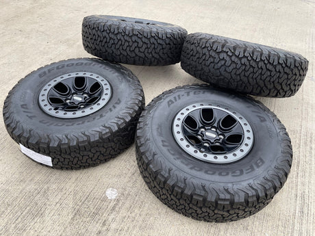 17" Ford F-150 Raptor OEM BEADLOCK rims wheels 10459 95210 BFG KO2 37" tires NEW Texas Truck Tire