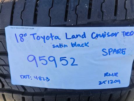 18" Toyota Land Cruiser OEM TRD black wheel rim 95952 Tundra Sequoia Texas Truck Tire