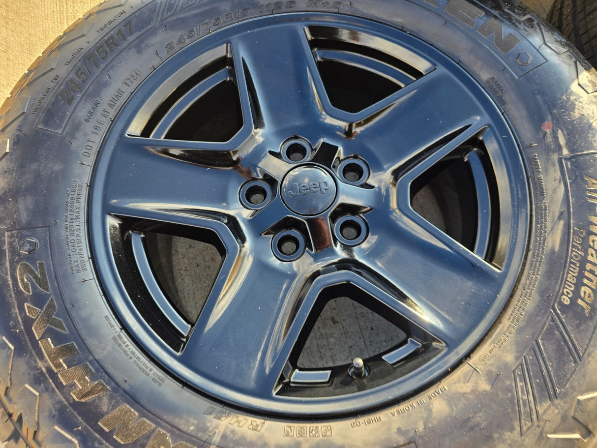 17" Jeep Gladiator BLACK OEM wheels rims 9235 Wrangler 2024 2025 2026 NEW Texas Truck Tire