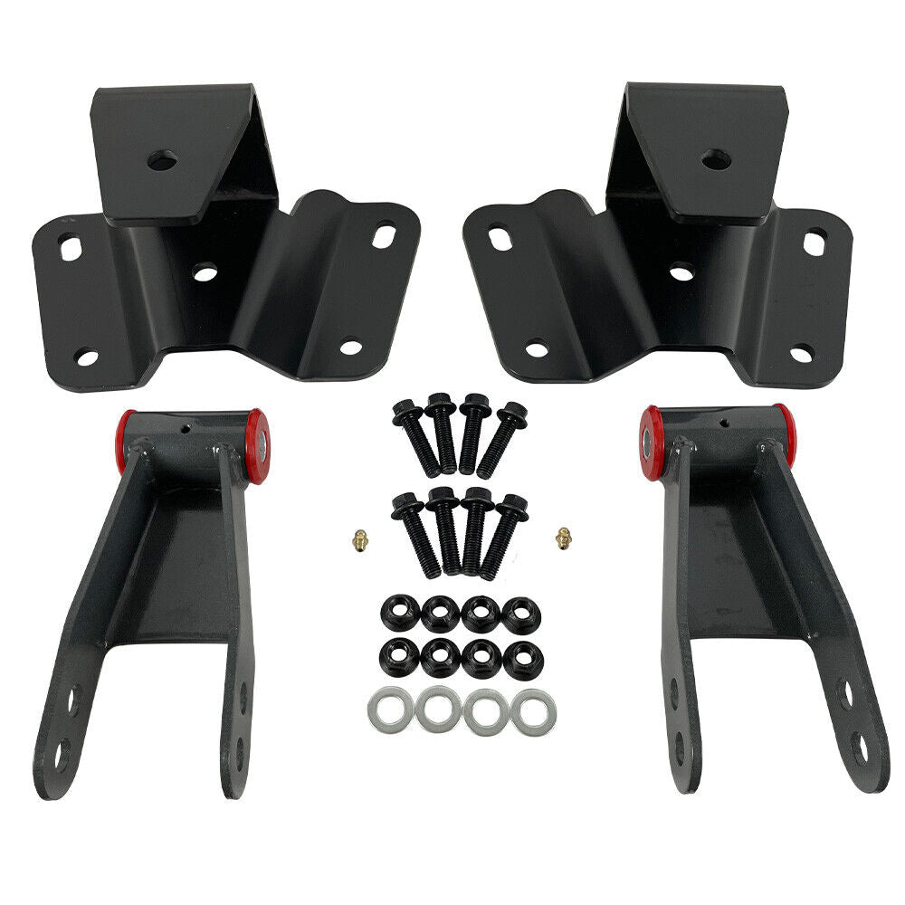 DJM Suspension F250/F350 4 inch Rear Hanger & Shackle Kit - 1987-1997 Ford F-Series DJM Suspension