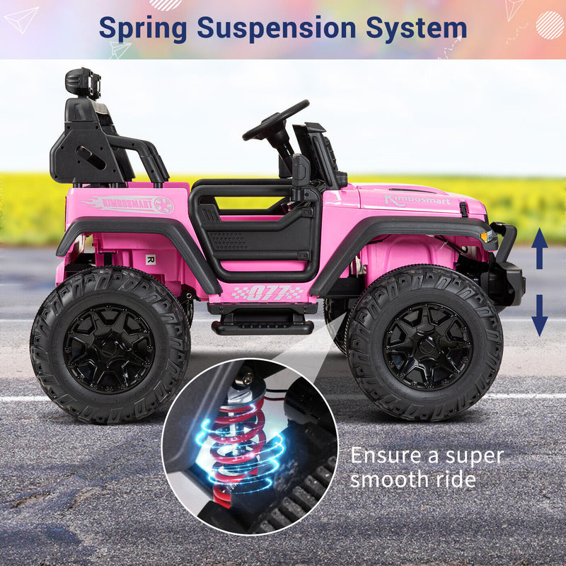 Kimbosmart 24V 4WD Children's Electric Ride-On Truck with Remote Control and Battery Level Alert