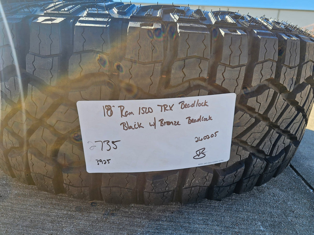 18" Dodge Ram 1500 TRX Beadlock OEM bronze RHO wheels rims 2735 tires NEW 35" Texas Truck Tire