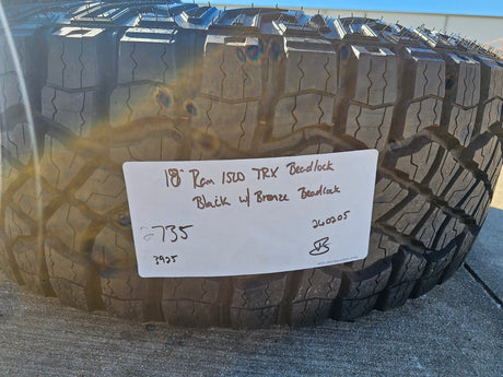 18" Dodge Ram 1500 TRX Beadlock OEM bronze RHO wheels rims 2735 tires NEW 35" Texas Truck Tire