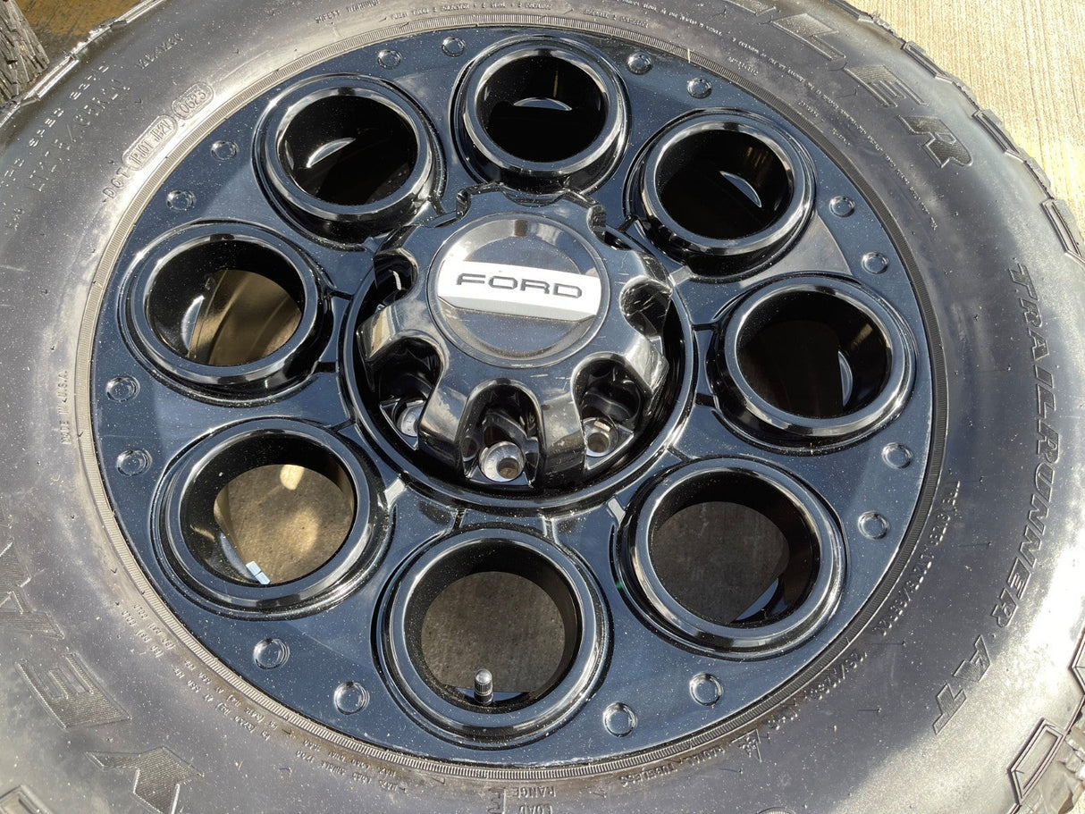 20" Ford F-250 F-350 OEM black Lariat wheels rims 10299 10484 tires DISCOUNTED Texas Truck Tire