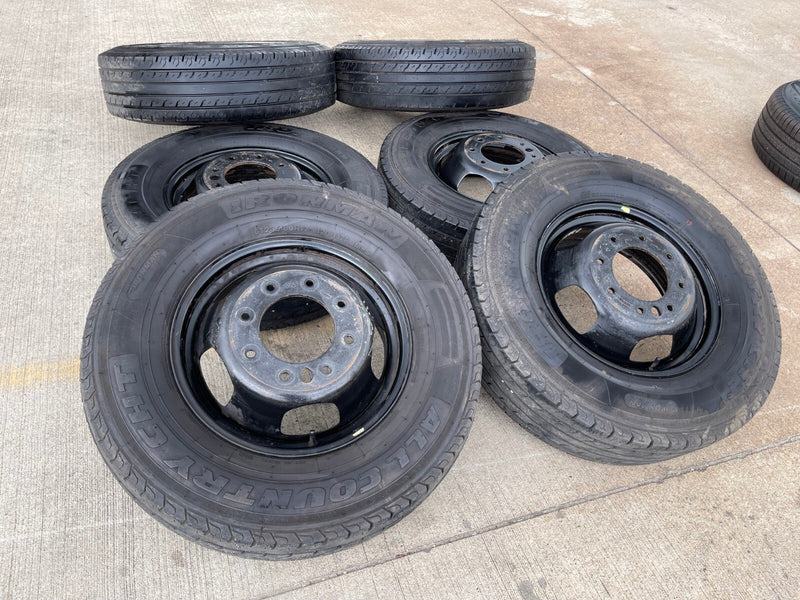 17" Dodge Ram 3500 Dually Laramie 8x200 wheels rims 2703 2704 OEM IRONMAN Texas Truck Tire