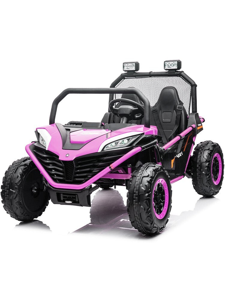24V Kids 2-Seater Off-Road Ride-On UTV Car with 400W Motor, EVA Wheels, and Remote Control - Purple