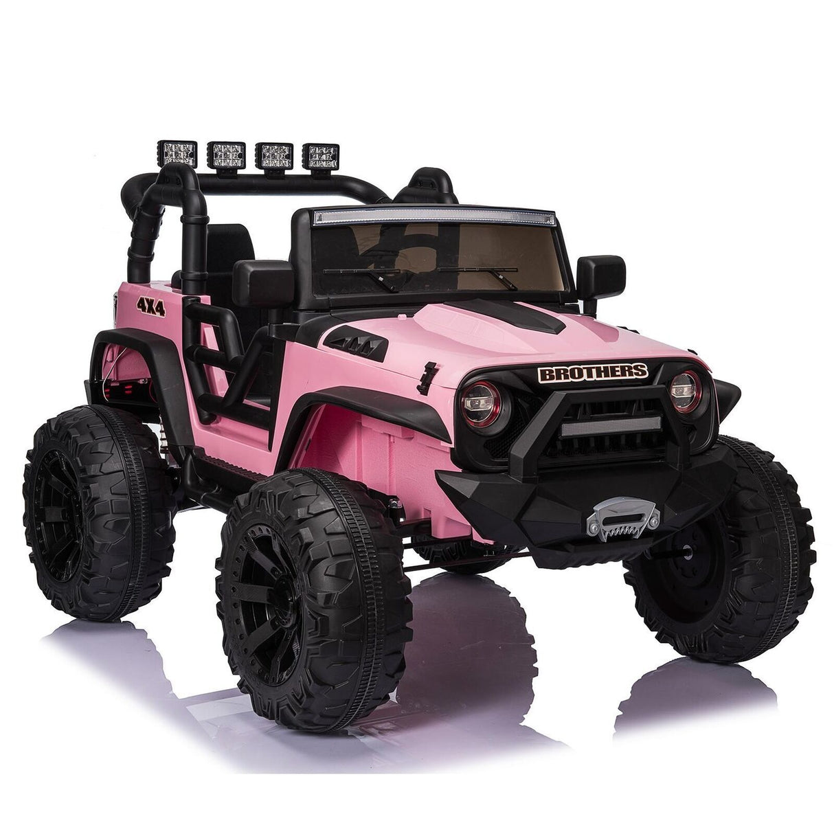 24V Electric Ride-On Truck for Kids with Remote Control, MP3 Player, LED Lights, and 3 Speeds - Seats 2