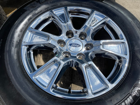 18" Ford F-150 Expedition OEM Lariat CHROME rims wheels 3998 tires NEW MICHELIN Texas Truck Tire