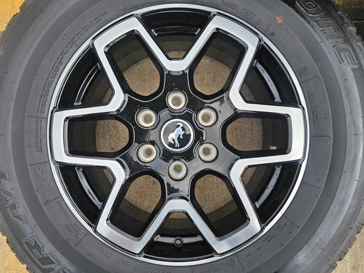 18" Ford Bronco wheels rims tires black 95213 Ranger tires BRIDGESTONE DUELER AT Texas Truck Tire