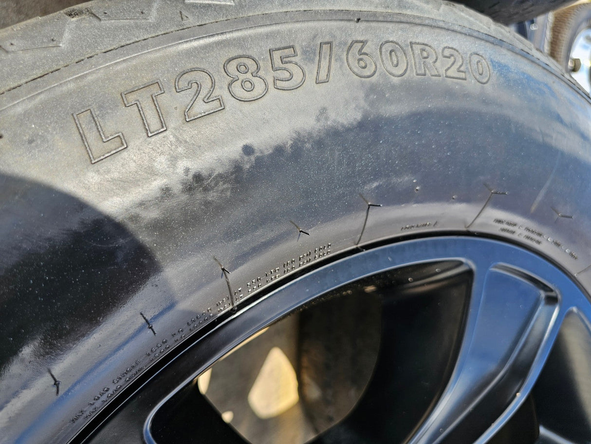 20" Dodge Ram 1500 OEM LIMITED Black 2676 2723 wheels rims FIRESTONE A/T Texas Truck Tire