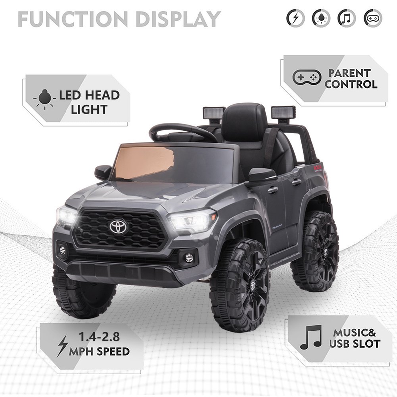 12V Powered Ride on Toy Cars for Boys - Toyota Tacoma Style with Remote Control