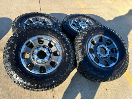 18" Ford F-250 F-350 OEM TREMOR rims wheels 10482 tires 35" DURATRAC R/T Texas Truck Tire