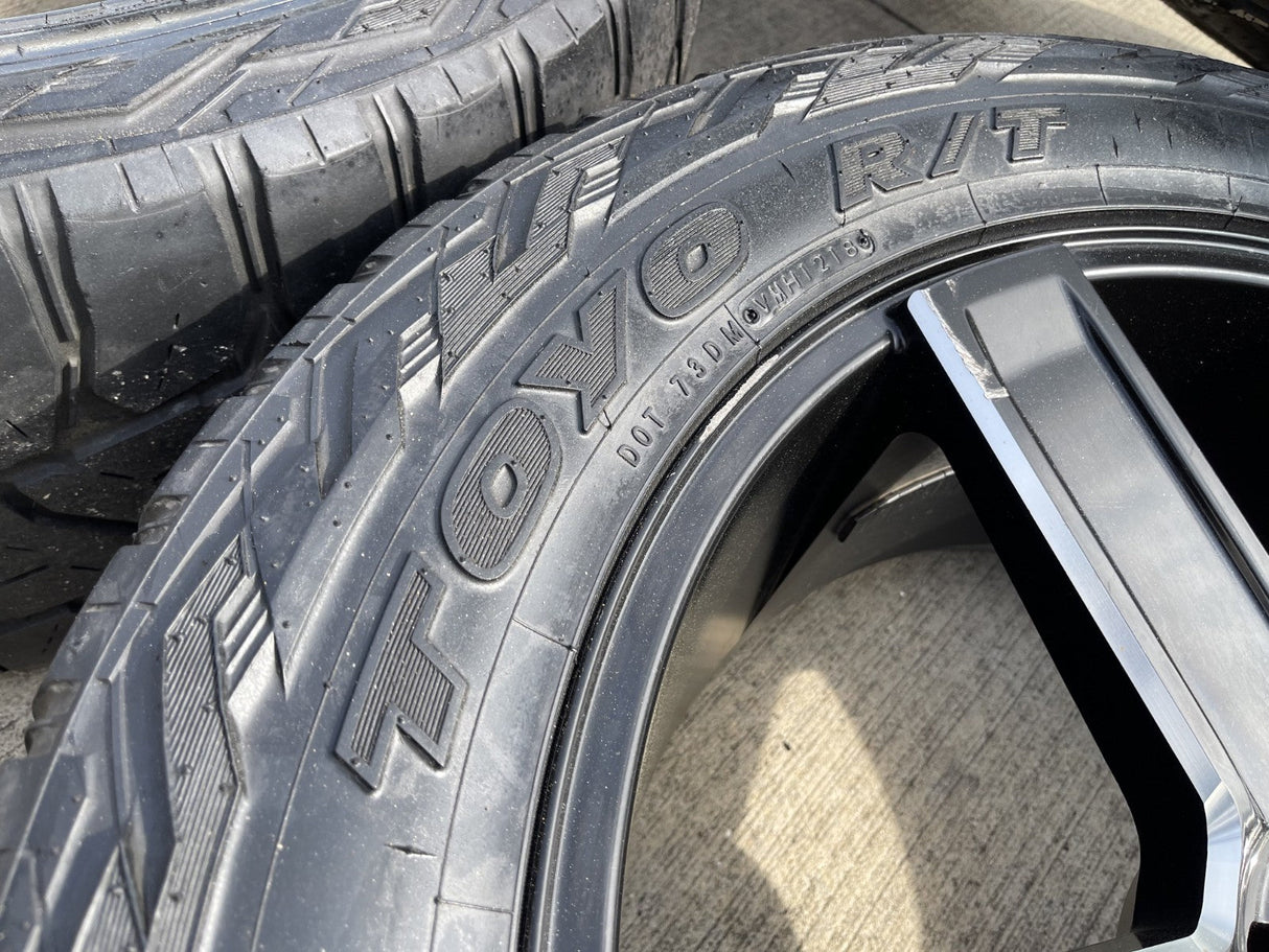 22x9 22" KMC Duece KM702 Chevy Silverado RAM wheels rims 6x139 6x5.5 tires TOYO Texas Truck Tire