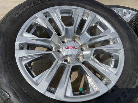 20" GMC Sierra Yukon Denali OEM 5917 wheels rims Chevy 2021 2022 2023 2025 2026 Texas Truck Tire