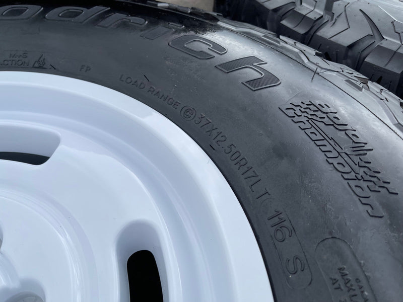 17" Ford Bronco HERITAGE SASQUATCH OEM 10463 wheels rims white 37" BFG NEW Texas Truck Tire