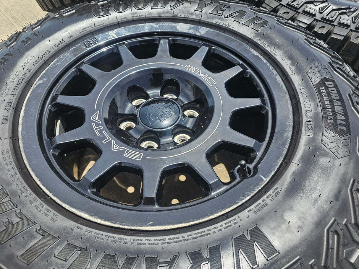 18" AEV SALTA GMC Sierra AT4X Chevy Silverado OEM rims wheels GOODYEAR Texas Truck Tire