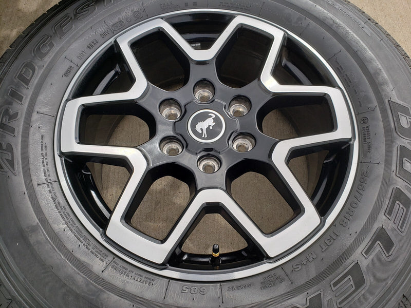 18" Ford Bronco wheels rims tires black 95213 Ranger tires BRIDGESTONE DUELER HT Texas Truck Tire