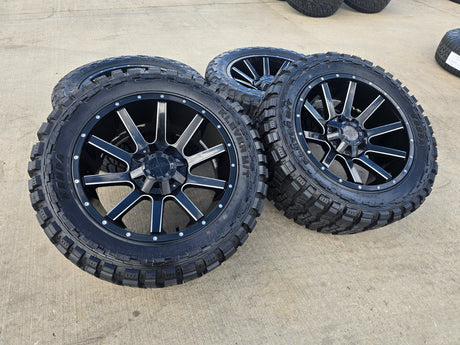 20x10 20" Lethal Off-Road Chevy Silverado Ford F-150 RAM wheels rims 6x139 6x135 Texas Truck Tire