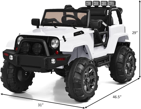 12V Electric Jeep Ride-On Car with Parental Remote Control and MP3 Player for Kids
