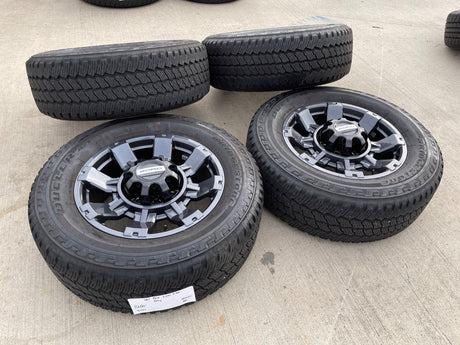 20" Ford F-250 F-350 OEM gray Lariat 10485 10296 wheels rims BRIDGESTONE A/T Texas Truck Tire