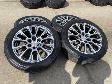 22" GMC Yukon Sierra DENALI OEM wheels rims Tahoe BRIDGESTONE 2024 2025 2026 NEW Texas Truck Tire