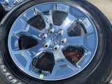 20" Dodge Ram 1500 OEM Laramie CHROME 2680 wheels rims 2025 2026 BRIDGESTONE NEW Texas Truck Tire