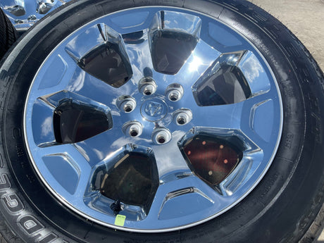 20" Dodge Ram 1500 OEM Laramie CHROME 2680 wheels rims 2025 2026 BRIDGESTONE NEW Texas Truck Tire