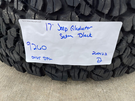17" Jeep Wrangler Rubicon OEM 9260 wheels rims Gladiator tires BFG KO2 A/T 33" Texas Truck Tire